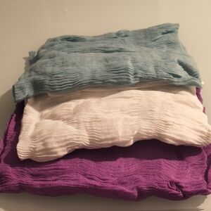 Avon Scarves in Blue, White, and Purple